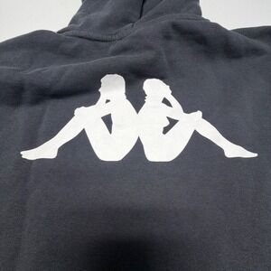 Kappa Black Logo Hoodie Medium Streetwear Y2K Athletic